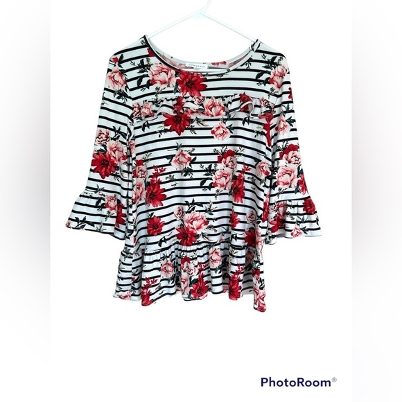 Downeast Brand/Size S/Floral Blouse - Picture 1 of 10